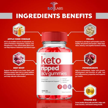 (5 Pack) Keto Ripped ACV Gummies, Keto Ripped ACV Gummies Advanced Weight Loss S.O LabsBuy Supplements Australia