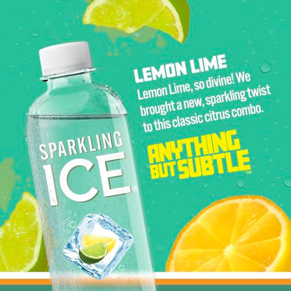 Sparkling Ice, Lemon Lime Sparkling Water, Zero Sugar Flavored Water, with Vitamins Sparkling ICEBuy Supplements Australia