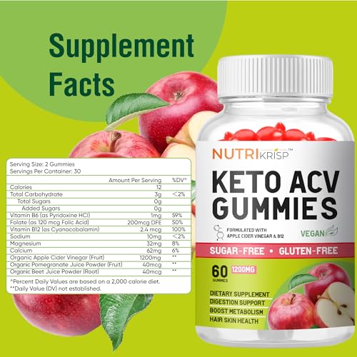 NutriKrisp Organic Keto ACV Gummy for Weight Loss - Sugar & Gluten Free Apple Cider NutriKrispBuy Supplements Australia