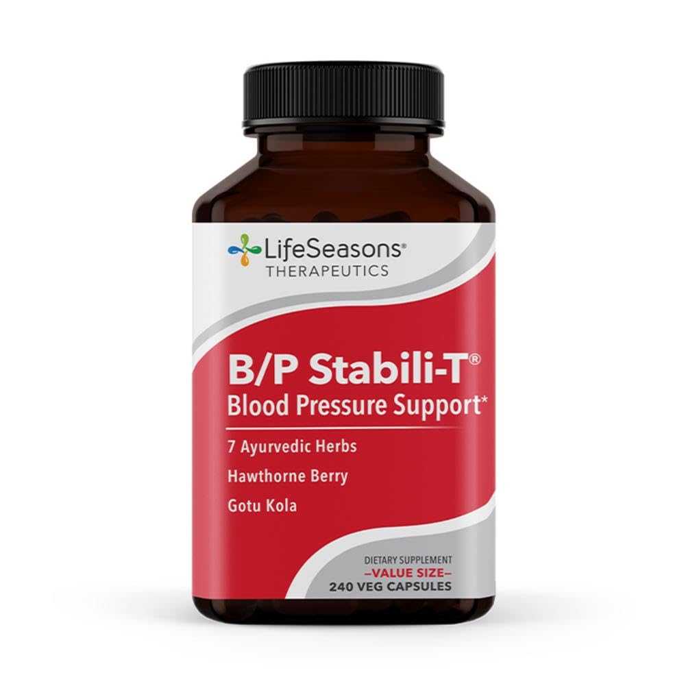 LifeSeasons B/P Stabili-T - Blood Pressure Support - Vitamin Supplement for Healthy Heart & Circulation - Ashwagandha, Arjuna & Hawthorn Berry - 240 Capsules LifeSeasonsBuy Supplements Australia