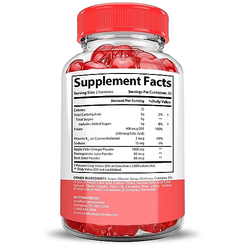 Justified Laboratories Keto Bites Keto ACV Gummies 1000MG Vegan Non GMO with Pomegranate Justified LaboratoriesBuy Supplements Australia