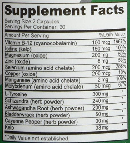 NusaPure Premium Thyroid Support Supplement (Non-GMO) 120 caps for with Ashwaganda NusaPureBuy Supplements Australia