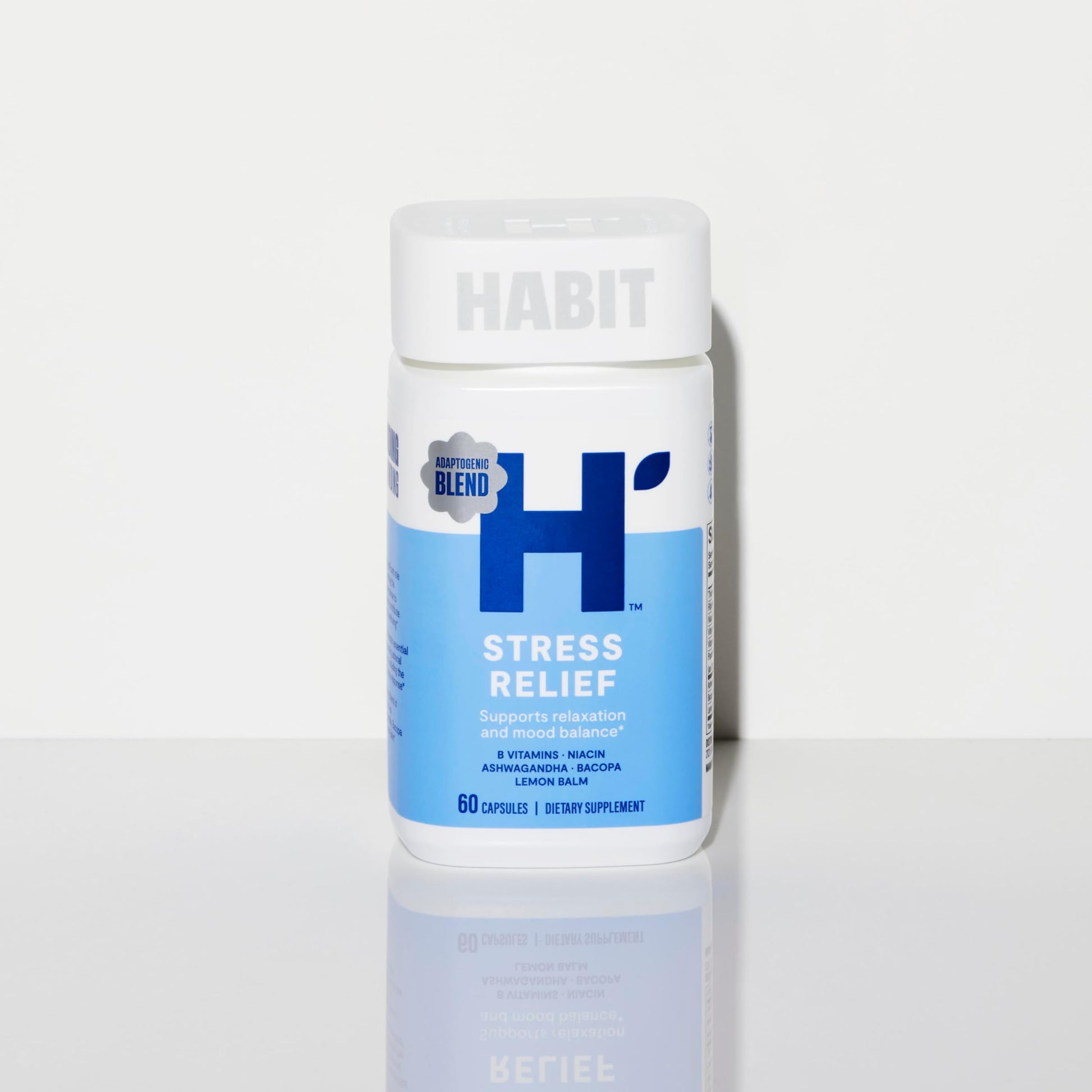 Habit Stress Relief Supplement (60 Capsules) - New Look, Supports Relaxation & Mood Balance, Vitamin B, Adaptogens, Lemon Balm, Calming, Vegan, Non-GMO (1 Pack) H' HabitBuy Supplements Australia