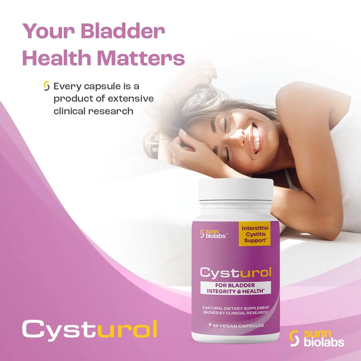 CYSTUROL® Bladder Support Supplement | Interstitial Cystitis (IC) | Bladder Pain | Urinary Tract Health | Clinically Studied Formula for Bladder Inflammation, UTI, Mast Cell Support & Urinary Urgency SUNN BIOLABSBuy Supplements Australia