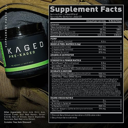 Kaged Original Pre Workout Powder | Krisp Apple | Pre-Kaged | Formulated with Creatine KagedBuy Supplements Australia