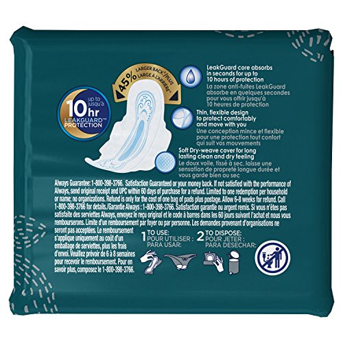 Always Ultra Thin Size 4 Overnight Pads With Wings Unscented, 14 Count (3700030165) AlwaysBuy Supplements Australia