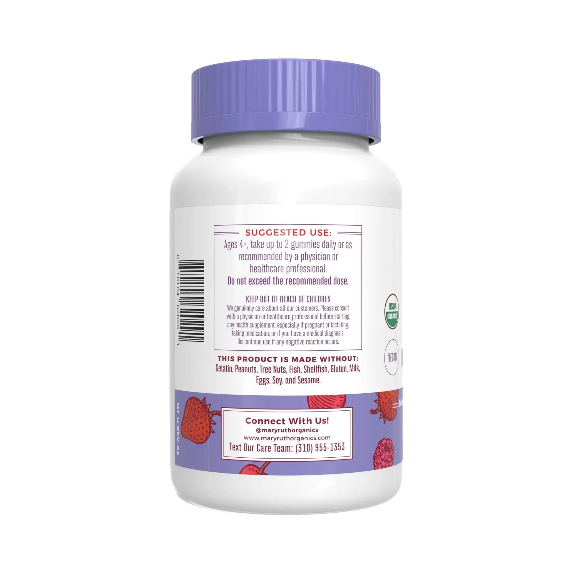 MaryRuth Organics Gummies for Kids–Multivitamin (Mixed Berry & Cherry), & Probiotic (Strawberry) | USDA Organic, No Gelatin! | MARYRUTH'S