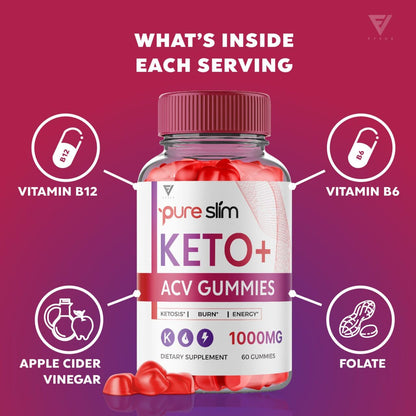 (5 Pack) Pure Slim Keto ACV Gummies, Pure Slim Keto ACV Gummies Advanced Weight Loss FyvusBuy Supplements Australia