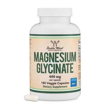Magnesium Glycinate 400mg | 180 Capsules | Sleep, Muscle, & Heart Support | Vegan, Third Party Tested, Gluten Free