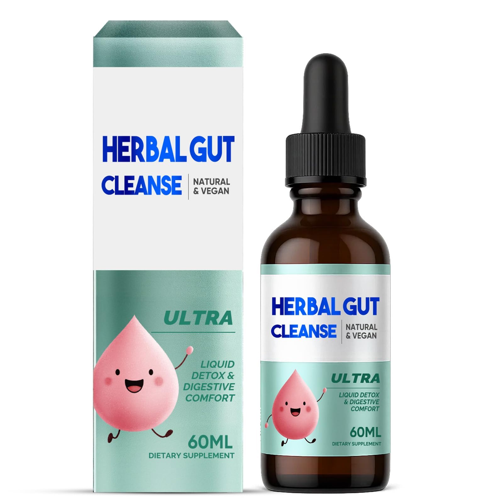 Kids Herbal Gut Cleanse Drops, Parasite Cleanse for Humans Liquid with Wormwood, Black Walnut & Probiotics, Supports Digestive & Overall Gut Health for Children (2 oz) HerbXBuy Supplements Australia