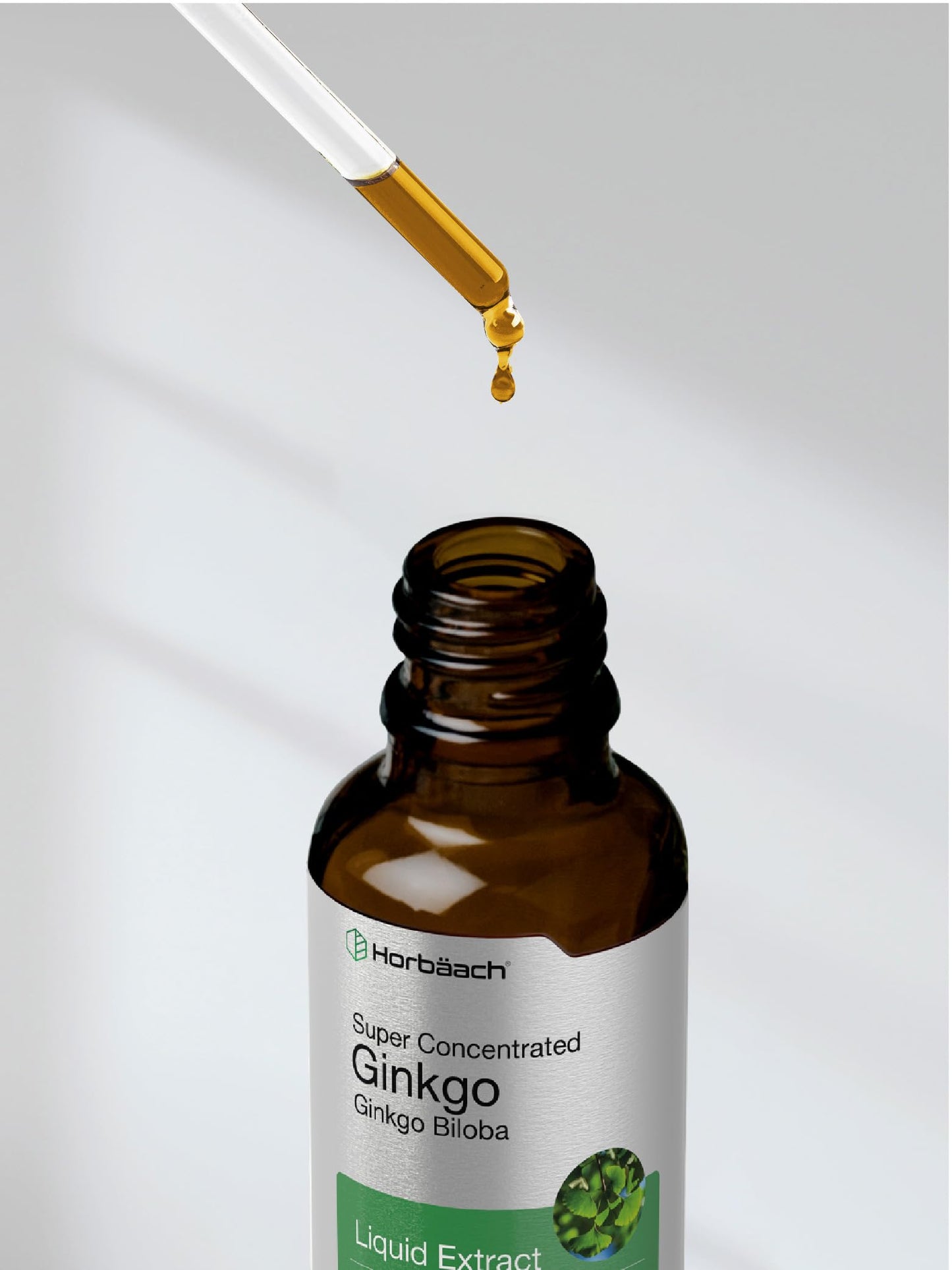 Ginkgo Biloba Extract Liquid 2 fl oz | Alcohol-Free Herb Supplement | Vegetarian HorbäachBuy Supplements Australia