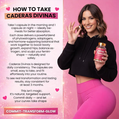 Caderas Divinas : Bigger Booty & Wider Hips – Aguaje + Maca Pills with Moringa & Saw Palmetto – 4 Super Ingredients for Natural Curve Growth – by CurvyFruit – 60 Capsules Curvy FruitBuy Supplements Australia