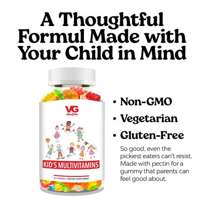 VITA GLOBE Kids Complete Multivitamin Gummies – with Vitamins A, C, D, E, B6 & B12 | Daily Immune, Growth & Wellness Support | VITA GLOBE