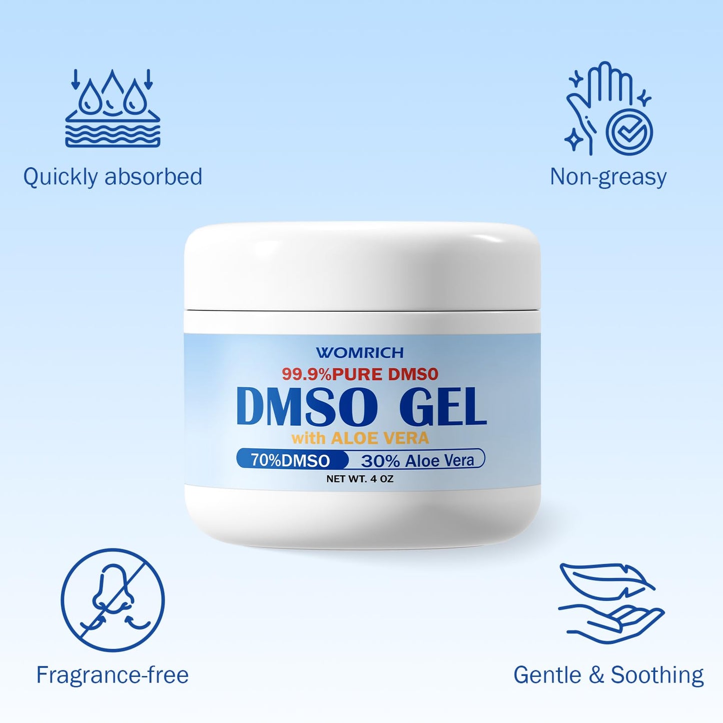 Lymph MD DMSO Gel with Aloe Vera - DMSO Pharmaceutical Grade for Joints and Muscles - Dimethyl Sulfoxide Cream 4 Oz - High Purity & Low Odor Lymph MDBuy Supplements Australia