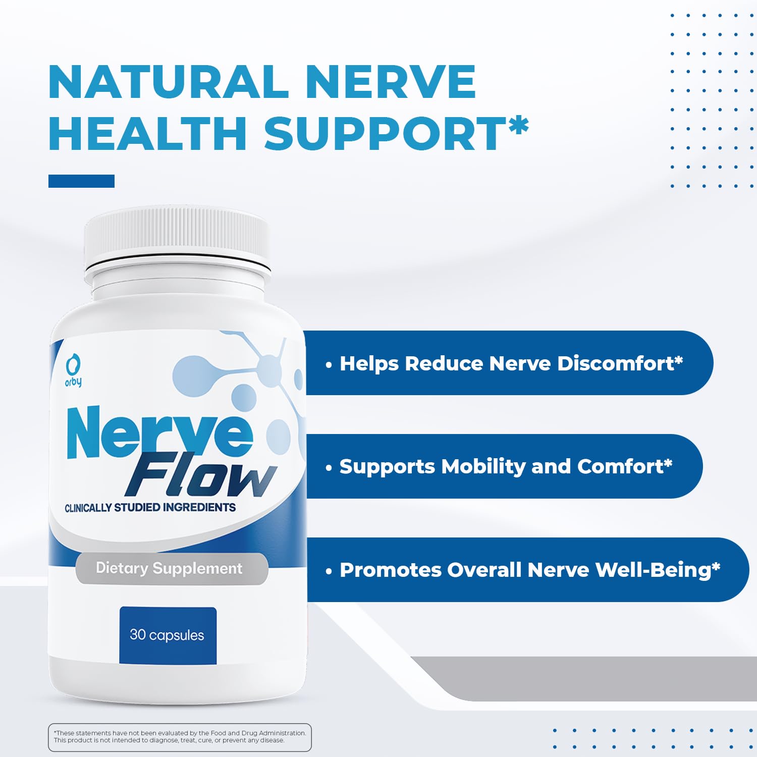 Orby NerveFlow – Natural Daily Wellness Supplement with Magnesium, Turmeric & CoQ10 – Non-GMO, GMP Certified, Made in USA – 30 Capsules, 1 Month Supply OrbyBuy Supplements Australia