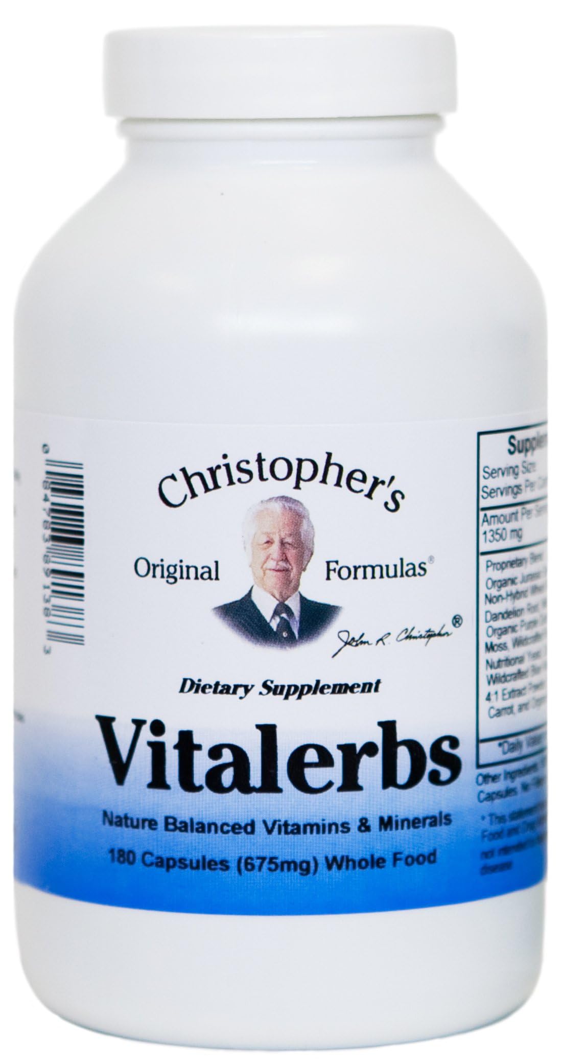 Christopher's Original Formulas Vitalerbs, Nutrient-Rich Herbal Supplement, 180 Veg Caps Christopher's Original FormulasBuy Supplements Australia