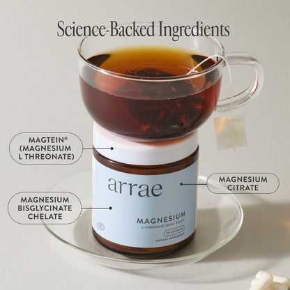 Arrae Magnesium Supplement, Magnesium Glycinate, Citrate & L-threonate, 250 mg, Support Mood, Sleep, Nerves, and Muscles,90 Capsules ArraeBuy Supplements Australia
