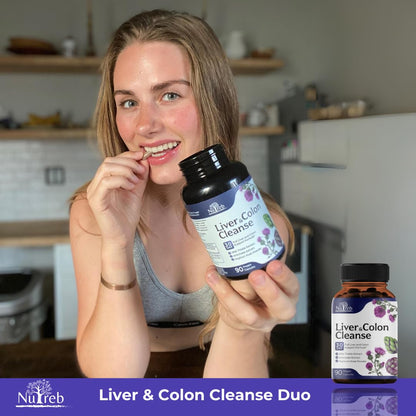 Liver Cleanse Detox & Repair with Colon Cleanse - Milk Thistle, Dandelion Root, Psyllium Husk Fiber NutrebBuy Supplements Australia