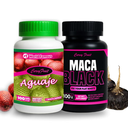 Maximum Booty Growth – Aguaje + Black Maca Pills for Women – Glute Volume Enhancer - Black Curvy Pack Curvy FruitBuy Supplements Australia