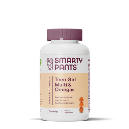 SmartyPants Teen Girl Multivitamin Gummies: Omega 3 Fish Oil (EPA/DHA), Vitamin D3, C, Vitamin B12 & Kids Multivitamin Gummies SmartyPants