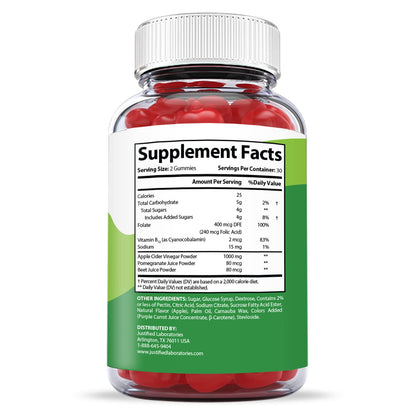 Justified Laboratories Active Keto ACV Gummies 1000MG with Pomegranate Juice Beet Justified LaboratoriesBuy Supplements Australia