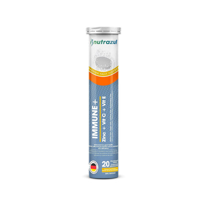 nutrazul Immune+ Effervescent Tablets | Vitamin C and Zinc with Vitamin E | 20 Tablets | Immune Support for Adults & Kids nutrazulBuy Supplements Australia