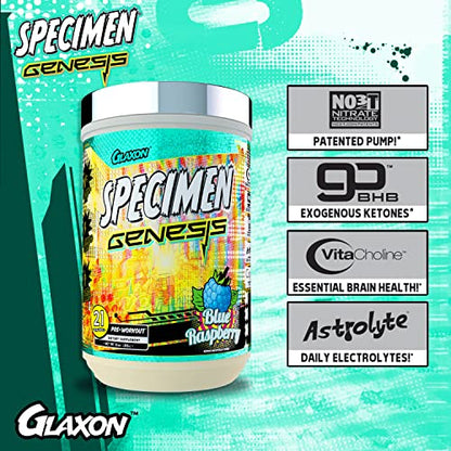 Specimen Full Spectrum High Stimulant Pre-Workout Powder | Supercharged Energy & Muscle Pumps + Focus & Hydration | Great Far-Out Flavors (Blue Raspberry V3)
