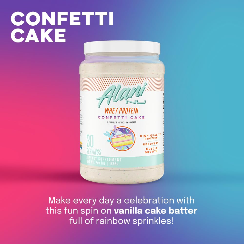 Alani Nu Whey Protein Powder Confetti Cake | 23g Protein with Low Sugar & Digestive Enzymes Alani NuBuy Supplements Australia