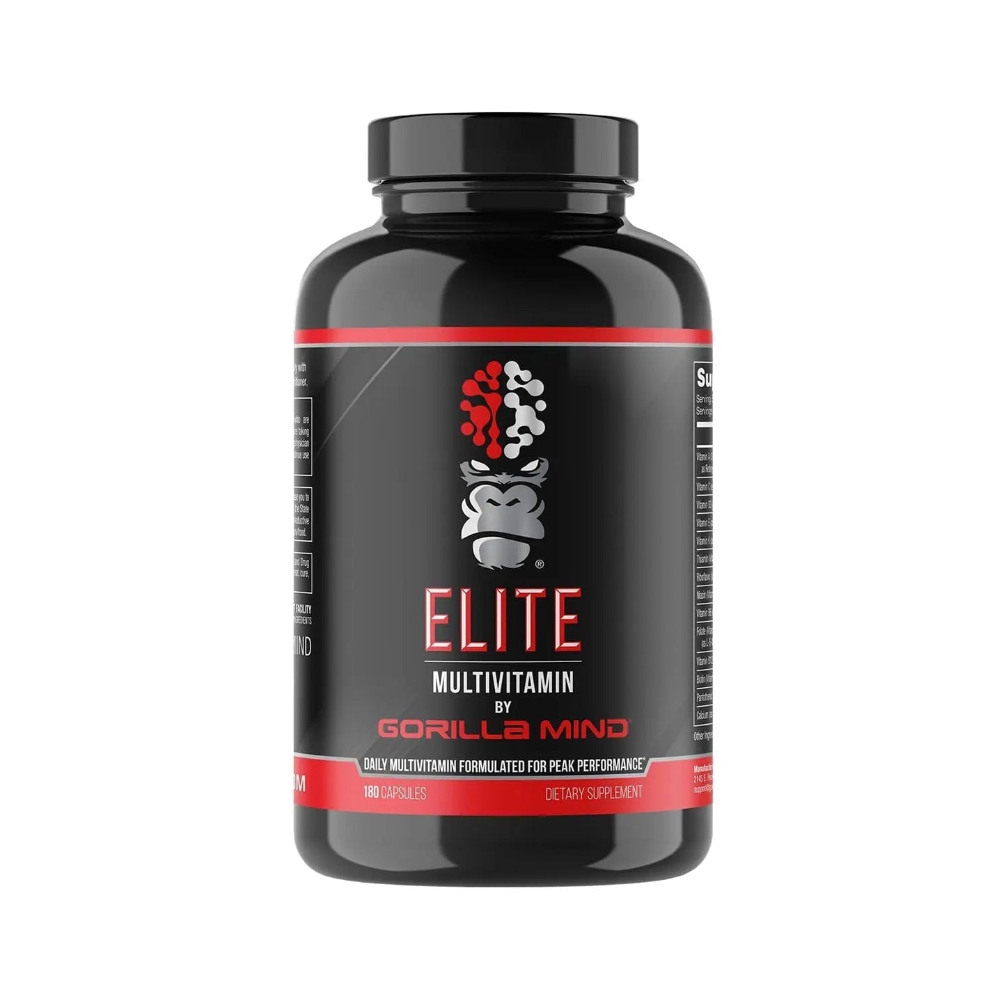 Gorilla Mind Elite Multi-Vitamin (180 Capsules) – Daily Multivitamin Formulated for Peak Performance | 27 Nutrients to Backfill Micronutrient Shortcomings Gorilla Mind