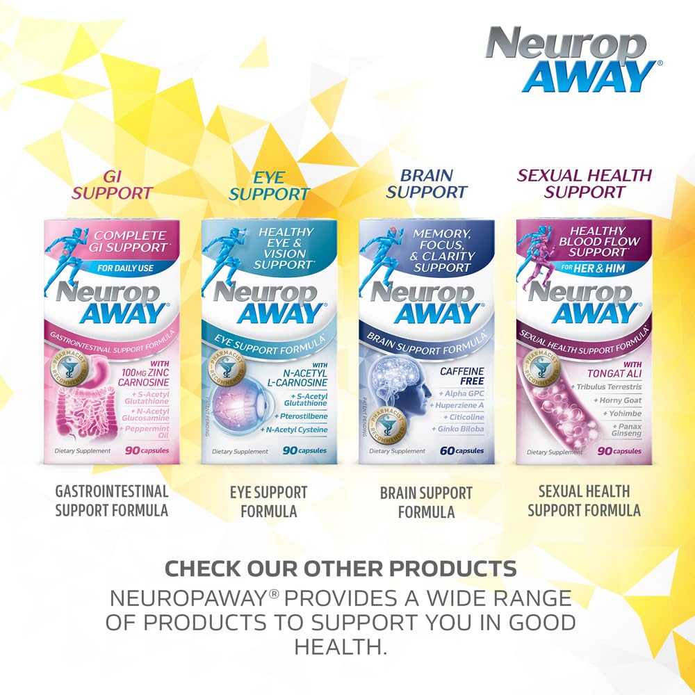 NeuropAWAY Kidney Support Formula Sugar Free with Agmatine Sulfate 500mg L-Novaline 50mg L-Ornithine 150mg L-Citrulline 100mg Per Capsule 90CT Fast Acting Kidney Support NeuropAWAYBuy Supplements Australia
