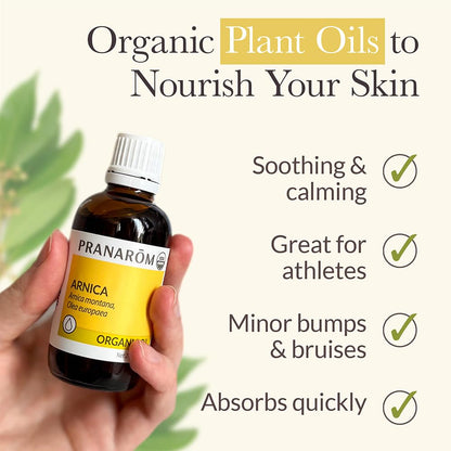 Pranarom - USDA Certified Organic French Arnica Virgin Plant Oil - 2 fl oz Glass Bottle - Massage Oil for Body PranaromBuy Supplements Australia