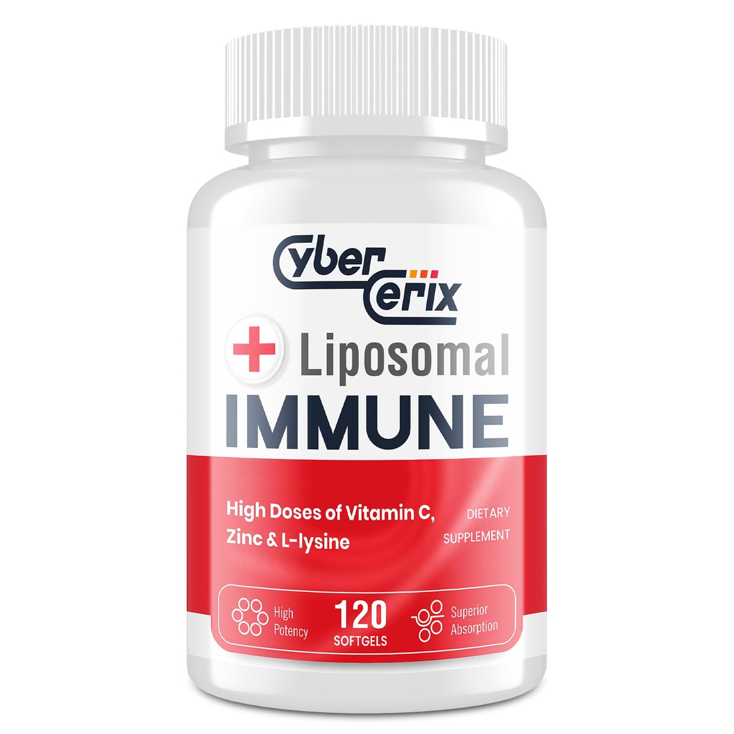 CyberCerix Advanced Liposomal Immune Supplement, Complex with L-Lysine 1,500mg, Vitamins, Minerals & Herbal Extracts, Comprehensive Daily Wellness Blend for Men & Women - 120 Capsules CyberCerixBuy Supplements Australia