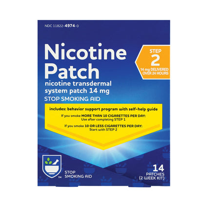 Rite Aid Nicotine Transdermal System Patch, Step 2, 14mg - 14 ct, Nicotine Rite AidBuy Supplements Australia
