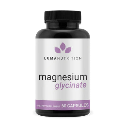 Luma Nutrition Magnesium Glycinate 1000mg - Support Stress, Sleep, Nerve & Muscle Health - 500mg Pure Magnesium Supplement Capsules