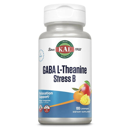 KAL GABA L-Theanine Stress B Lozenge, B Complex Vitamin Supplement, Healthy Relaxation, Mood & Focus Support KALBuy Supplements Australia