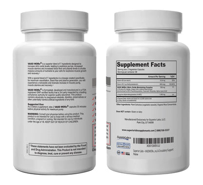 Superior Labs – VASOWORx  – Nitric Oxide Supplement – Extra Strength - 1,600 mg Superior LabsBuy Supplements Australia