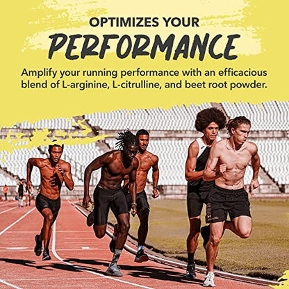 VeraWella - Runners Support Starting Line, Nitric Oxide Booster with L-Arginine, L Citrulline Malate, & Beet Root Powder, Supports Optimal Blood Flow, Endurance and Stamina, 60 Capsules