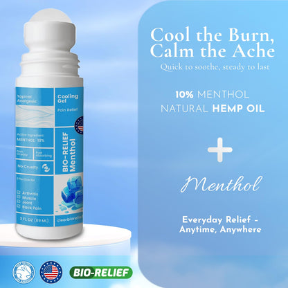 BIO-Relief Pain Roll On w 10% Menthol & Arnica | Highly Effective, Cool & Topical Pain Relief Extra Strength for Arthritis, Muscle, Joint, & Back - Easy Roll On Maximum Strength, Made in USA Scientific Solutions GlobalBuy Supplements Australia