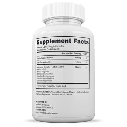Justified Laboratories (2 Pack) Fungus Clear 1.5 Billion CFU Probiotic Pills 120 Capsules Justified LaboratoriesBuy Supplements Australia