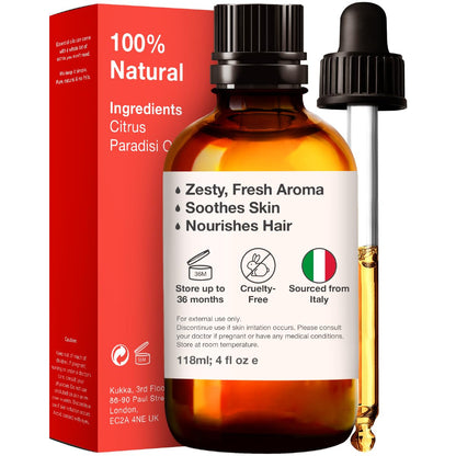 Kukka Grapefruit Essential Oil for Diffuser - 100% Natural Grapefruit Essential Oil for Skin KUKKA essential oilsBuy Supplements Australia