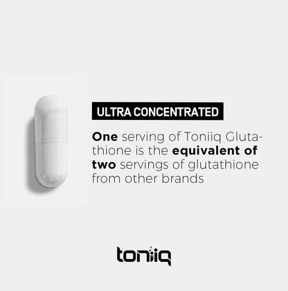 Toniiq Ultra High Strength Glutathione Capsules - 1000mg Concentrated Formula - 98%+ ToniiqBuy Supplements Australia
