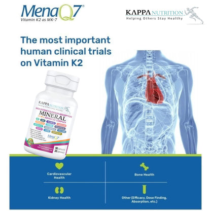 KAPPA NUTRITION (90 Capsules,Vitamin K2, Vitamin D3, Zinc, Selenium, Vanadium, Copper, Manganese, Potassium, Molybdenum, Calcium, Chromium, Iodine, Boron,