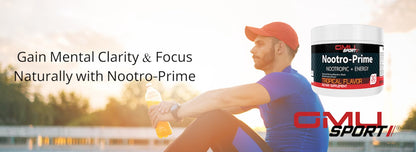 GMU SPORT Nootro-Prime Brain Boost - Focus Brain Supplement - Mushroom Supplement Powder with Alpha GPC, Nootropic Brain Supplements for Memory and Focus with Lions Mane, 30 Servings, Tropical Flavor GMU SPORTBuy Supplements Australia