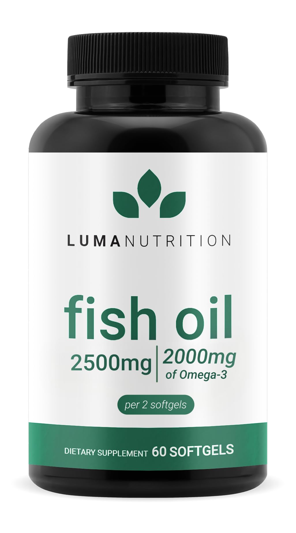 Luma Nutrition Omega 3 Fish Oil Supplement - Extra Strength 2500mg Per Serving - 2000mg EPA & DHA Per Serving - Brain and Heart Health - 60 Softgels, 30 Servings Luma NutritionBuy Supplements Australia