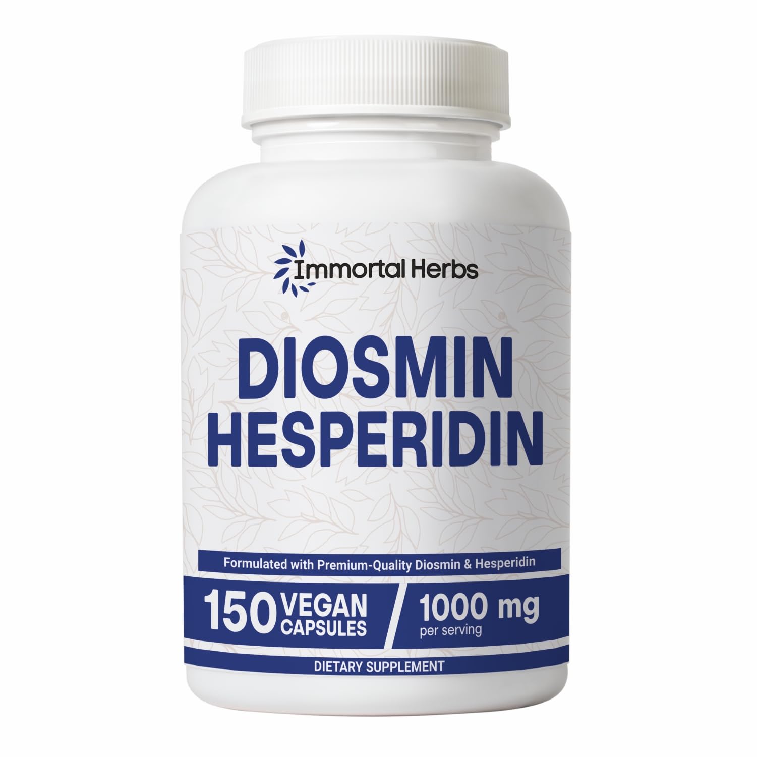 Immortal Herbs Diosmin Hesperidin 1000mg Complex, 150 Capsules, Citrus Bioflavonoids Rich Fruit Extract, 100% Vegetarian, Non-GMO & Gluten Free Diosmin Supplement with Max Strength Immortal HerbsBuy Supplements Australia