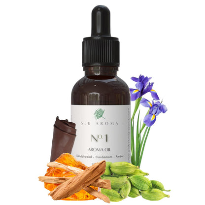 SLK Aroma - The No. 1 - Niche Blend of Essential Oils - Sandalwood, Cedarwood, Amber, Musk