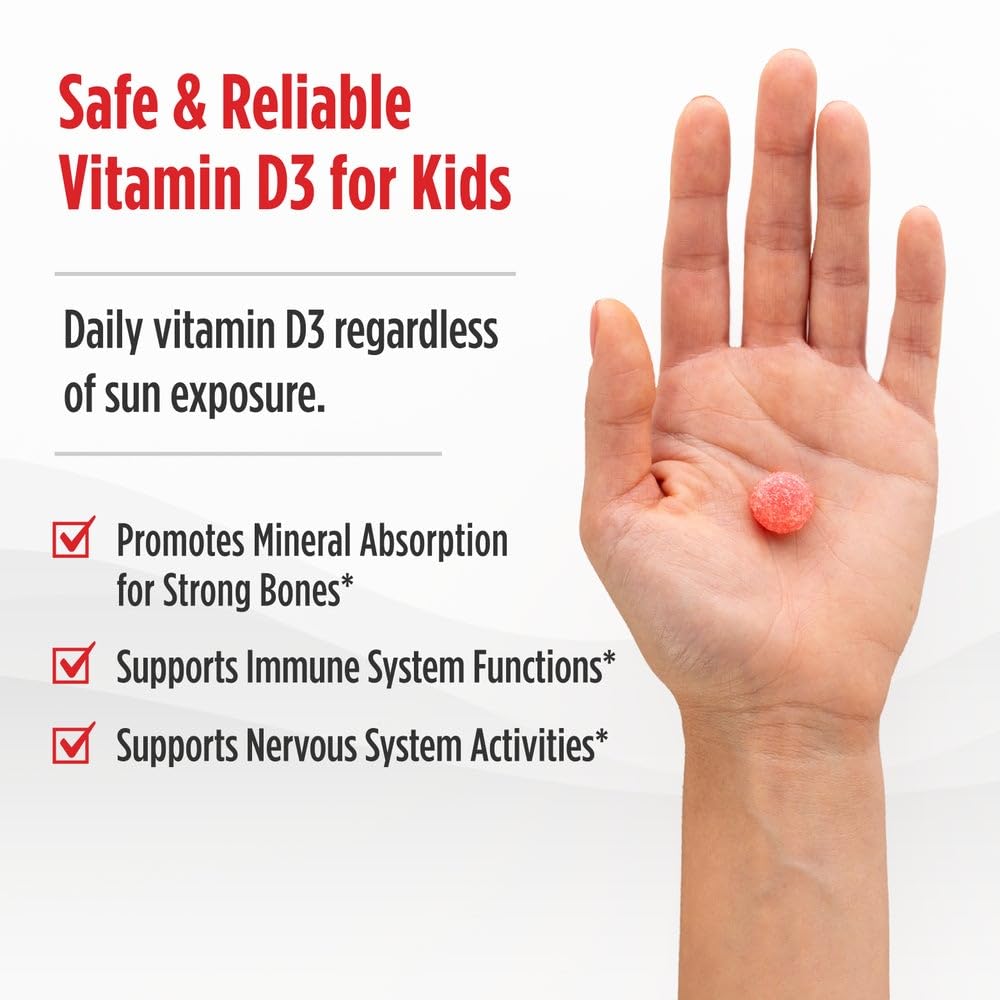 Nordic Naturals Vitamin D3 Gummies Kids, Wild Watermelon Splash - 120 Gummies - 400 IU Vitamin D3 - Bone Health, Healthy Immunity - Non-GMO, Vegetarian - 120 Servings Nordic NaturalsBuy Supplements Australia