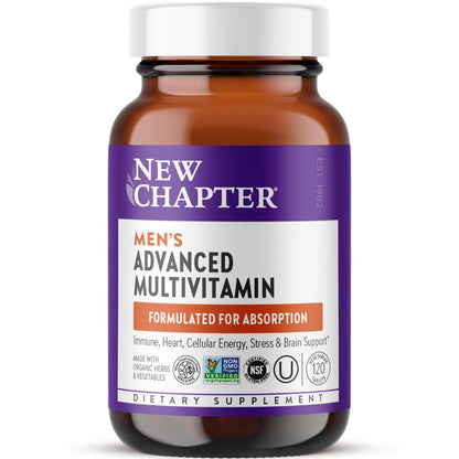 New Chapter Men's Multivitamin Advanced Formula for Stress, Brain, Immune, Heart & Energy Support, Higher Levels of Whole New ChapterBuy Supplements Australia
