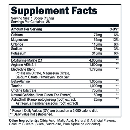 TransformHQ Pre-Workout 28 Servings - Perform - Gluten Free, Non-GMO (Blue Raspberry)